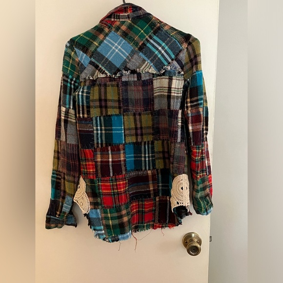 We the Free Flannel Patch Button Down - Picture 2 of 4